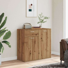 vidaXL kézműves tölgy színű szerelt fa tálalószekrény 80 x 36 x 75 cm bútor