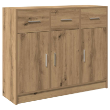 vidaXL kézműves tölgy színű szerelt fa tálalószekrény 91x28x75 cm (855895) bútor