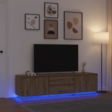 vidaXL kézműves tölgy színű TV-szekrény LED-lámpákkal 193,5x41x50 cm bútor