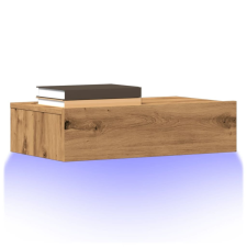 vidaXL kézműves tölgy színű TV-szekrény LED-lámpákkal 60x35x15,5 cm bútor