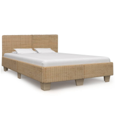 vidaXL kézzel font valódi rattan ágykeret 160 x 200 cm ágy és ágykellék