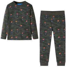 vidaXL Khaki hosszú ujjú gyerekpizsama 140