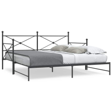 vidaXL kihúzható kanapéágy matrac nélkül fekete 100x190 cm acél bútor
