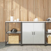 vidaXL Konyhai Tároló Készlet polcokkal tárolóval ajtóval Állítható 2 pcs Ezüst 150 x 50 x 92 cm
