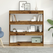 vidaXL Könyves szekrény Időjárás által viselt fa Szerelt fa 100x30x103.2 bútor