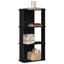 vidaXL Könyvespolc 3 szintes Fekete 60x30x120 cm Használt fa bútor
