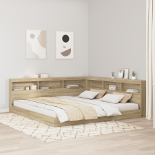 vidaXL Könyvespolc ágy Sonoma tölgy 180x200 cm Mérnökfa ágy és ágykellék