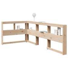 vidaXL Könyvespolc fejtámla L-alakú 90 cm tömörfa fenyőfa ágy és ágykellék