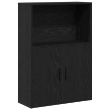 vidaXL Könyvespolc fekete tölgy 60x24x85 cm Gépesített fa (860410) bútor