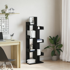 vidaXL Könyvespolc Fekete tölgy Mérnöki fa 48 x 25.5 x 140 cm bútor