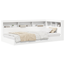 vidaXL Könyvespolcos ágy Fehér 90x200 cm Mérnöki fa (3335709) ágy és ágykellék