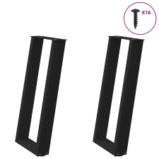 vidaXL konzolasztal lábak U-alakú 2 db Fekete 38x(72-73) cm Acél bútor