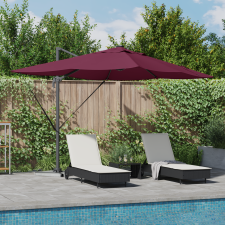 vidaXL Konzolos Roma Napernyő LED-del Bordeaux Piros 352x251x265 cm Alumínium kerti bútor