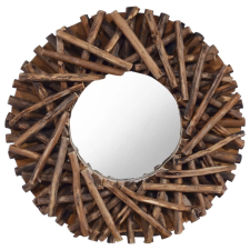 vidaXL kör alakú tíkfa falitükör 40 cm bútor