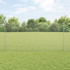 vidaXL Kötött Drótkerítés 10 U oszloppal Ezüst 1.2x10 m Acél építőanyag