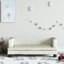 vidaXL krémszínű bársony gyerekkanapé 80 x 45 x 30 cm gyermekbútor