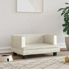 vidaXL krémszínű bársony kutyaágy 60 x 40 x 30 cm szállítóbox, fekhely kutyáknak
