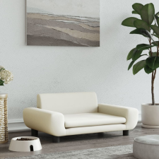 vidaXL krémszínű bársony kutyaágy 70 x 45 x 33 cm szállítóbox, fekhely kutyáknak