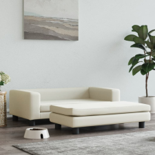 vidaXL krémszínű bársony kutyaágy hosszabbítóval 100 x 50 x 30 cm szállítóbox, fekhely kutyáknak