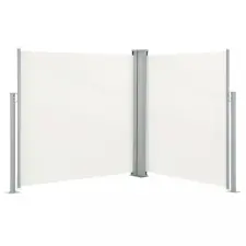 vidaXL Krémszínű behúzható oldalsó napellenző 140 x 600 cm kerti bútor