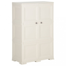 vidaXL krémszínű fahatású műanyag szekrény 79 x 43 x 125 cm bútor