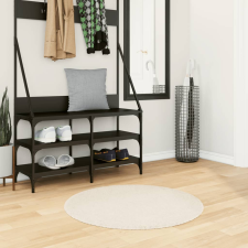 vidaXL krémszínű hosszú szálú bozontos modern szőnyeg Ø 80 cm lakástextília