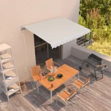 vidaXL krémszínű kézzel kihúzható napellenző 350 x 250 cm kerti bútor