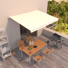 vidaXL krémszínű kézzel kihúzható napellenző 400 x 350 cm kerti bútor