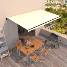 vidaXL krémszínű kézzel kihúzható napellenző 500 x 300 cm kerti bútor