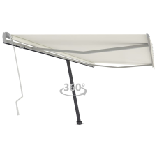 vidaXL krémszínű kézzel kihúzható póznás napellenző 400 x 350 cm kerti bútor