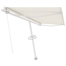 vidaXL krémszínű kézzel kihúzható póznás napellenző 450 x 300 cm kerti bútor