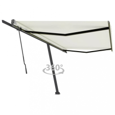 vidaXL Krémszínű kézzel kihúzható póznás napellenző 500 x 350 cm (3069857) kerti bútor