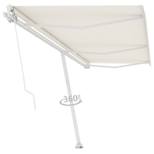 vidaXL krémszínű kézzel kihúzható póznás napellenző 600 x 350 cm kerti bútor