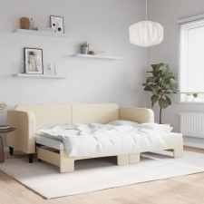 vidaXL krémszínű kihúzható szövet heverő 80 x 200 cm ágy és ágykellék