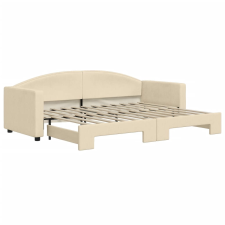 vidaXL krémszínű kihúzható szövet heverő 80 x 200 cm (3197187) ágy és ágykellék