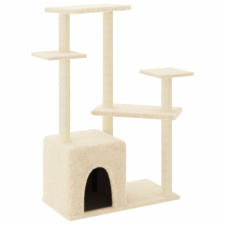 vidaXL krémszínű macskabútor szizál kaparófákkal 107,5 cm (172070) macskafelszerelés