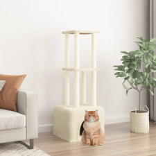 vidaXL krémszínű macskabútor szizál kaparófákkal 133,5 cm macskafelszerelés