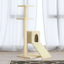 vidaXL krémszínű macskabútor szizál kaparófákkal 92 cm macskafelszerelés