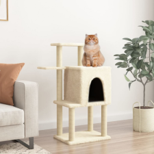 vidaXL Krémszínű macskabútor szizál kaparófákkal 97 cm macskafelszerelés
