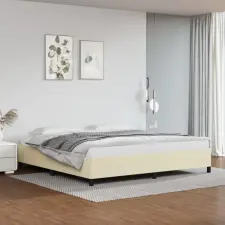 vidaXL krémszínű műbőr ágykeret 200x200 cm ágy és ágykellék