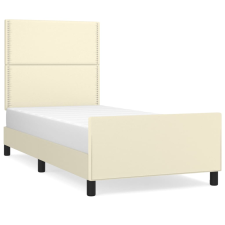 vidaXL krémszínű műbőr ágykeret fejtámlával 80 x 200 cm (3125478) ágy és ágykellék