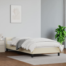 vidaXL krémszínű műbőr ágykeret fejtámlával 90x190 cm ágy és ágykellék
