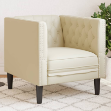 vidaXL krémszínű műbőr Chesterfield kanapéfotel bútor
