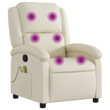 vidaXL krémszínű műbőr dönthető masszázsfotel (371783) masszázsfotel