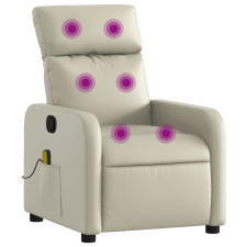 vidaXL krémszínű műbőr dönthető masszázsfotel (374191) masszázsfotel