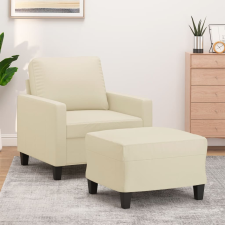 vidaXL krémszínű műbőr kanapéfotel lábtartóval 60 cm bútor
