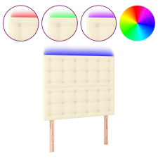 vidaXL krémszínű műbőr LED-es fejtámla 80x5x118/128 cm (3122498) ágy és ágykellék