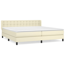 vidaXL krémszínű műbőr rugós ágy matraccal 200 x 200 cm (3130801) ágy és ágykellék