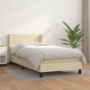 vidaXL krémszínű műbőr rugós ágy matraccal 80 x 200 cm