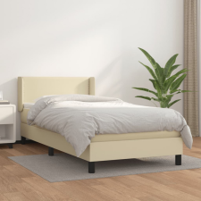 vidaXL krémszínű műbőr rugós ágy matraccal 80 x 200 cm ágy és ágykellék